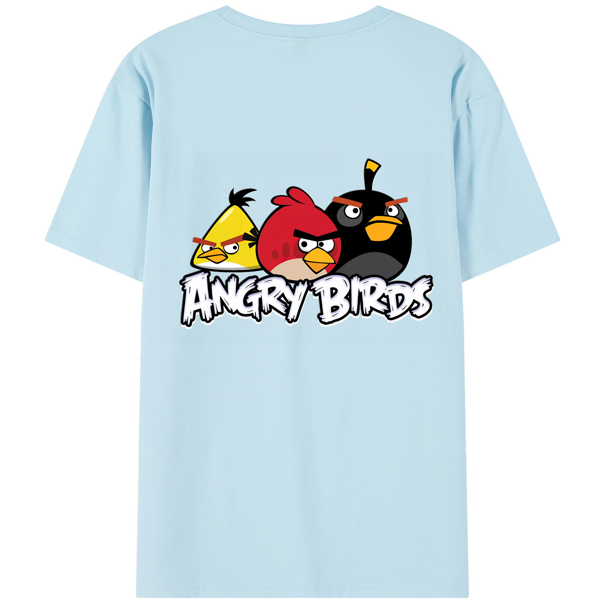 （画像用） Angry Birds アングリーバード 綿100％半袖Tシャツ（背面プリント）
